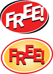 Word free can be used for promotions, offers as a sticker or coupon.