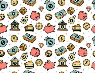 money element seamless pattern