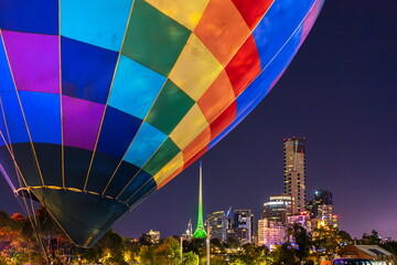 Fototapeta premium Melbourne, Australia - Hot air balloon at the annual White Night event