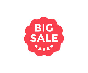 Big sale red badge. Discount promo sticker logo design. Sale sticker. Big sale announcement. Super Sale, end of season special offer banner vector design and illustration.
