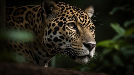Naklejka na ściany i meble Incredible Jaguar in Natural Habitat AI Generated