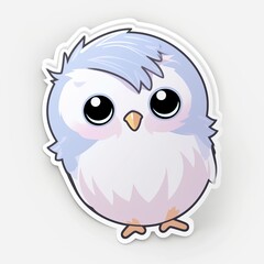 A lovable and endearing chibi Birds sticker with a white background, radiating warmth and affection in their cute chibi form, Generative AI