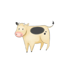 Cartoon cute cow and calf isolated