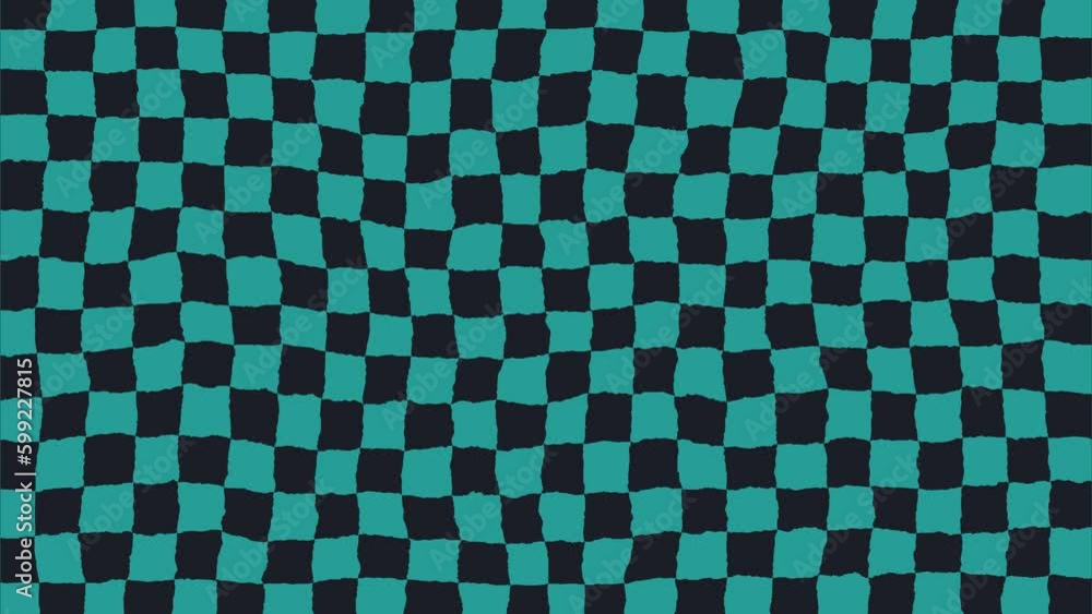 Poster dynamic color checkerboard background. edge distortions.