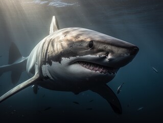 Stunning Gray Shark Encounter, AI Generated