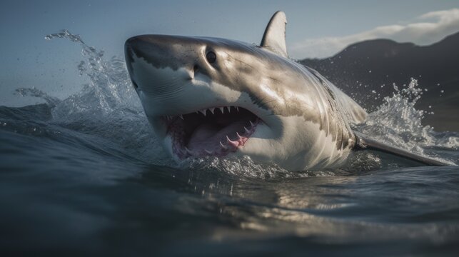 Stunning Gray Shark Encounter, AI Generated