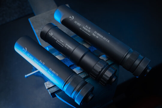 Baltics, April 2023.  Silencers for 9mm pistols.