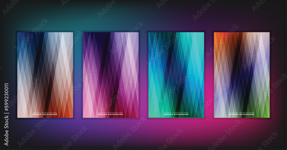 Aufkleber abstract geometric composition forms modern background with decorative triangles and patterns backdr