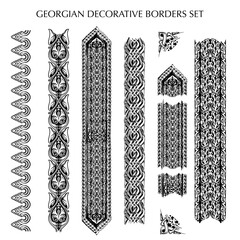 Georgian traditional decorative ornament construction kit. Church facades Architectural flourishes. Sketch style drawing isolated on white background. EPS 10 vector illustration.