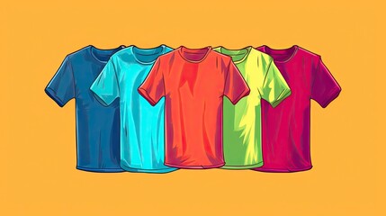 Rainbow of T-Shirts on a Creative Background Generated by AI