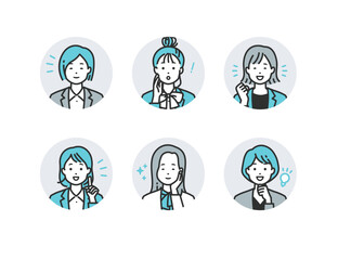 ポジティブな表情のスーツ姿の女性 - ビジネスシーン向けベクターイラスト素材