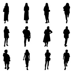 Vector Collection Set of Casual People Silhouettes
