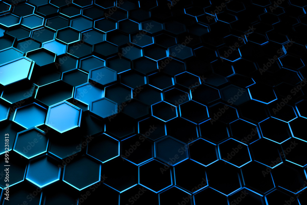 Aufkleber blue abstract technology background. abstract information technology, communications or artificial i