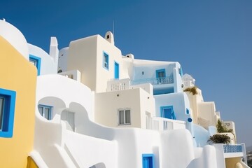 Fototapeta na wymiar Santorini,white houses in oia city, ai generative