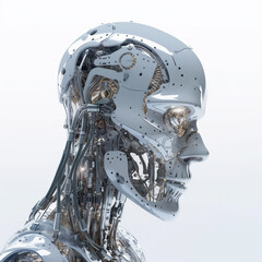 Obraz na płótnie Canvas glass robot head, Generative AI