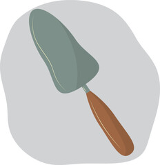 Shovel for beds. Tool for gardening. High quality vector illustration.