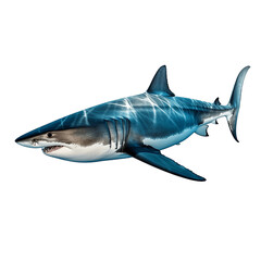Fototapeta premium Full Body shark, transparent background, cutout, AI generation