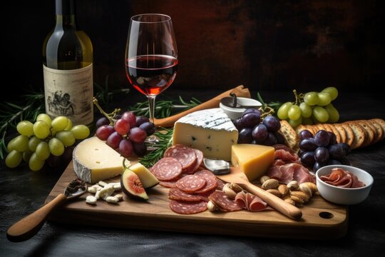 cheese and wine, ai generative