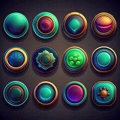 element round game button ai generated