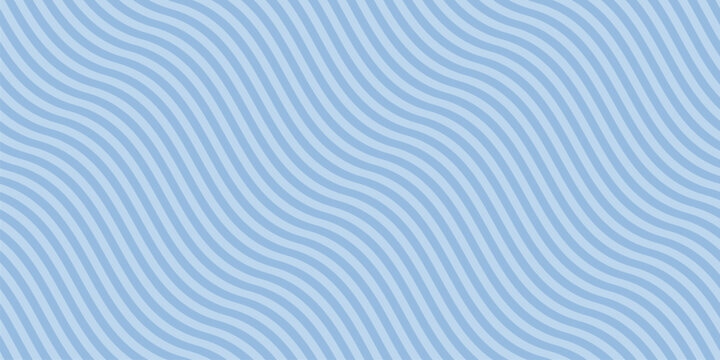 Subtle blue curvy wavy lines pattern. Vector seamless texture with thin diagonal waves, stripes. Modern abstract minimal background, optical illusion effect. Simple repeat decorative geo design