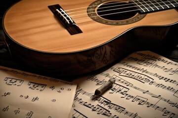 guitar and music sheet