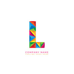 Colorful letter l logo design for business company in low poly art style