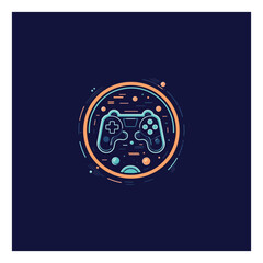 a science fiction based gaming and entertainment universe modern logo strong and powerful flat color