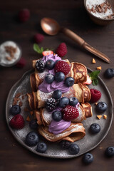 Pancakes with berries, Generative ai