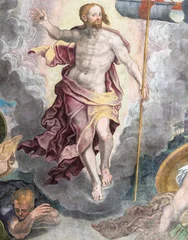 Fotobehang NAPLES, ITALY - APRIL 23, 2023: The detail of fresco of  Resurrection in the church Chiesa di San Giovanni a Carbonara by unknown mannerist painter from years (1570 - 1575). © Renáta Sedmáková