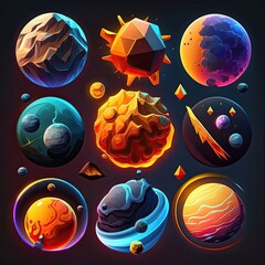 orbit planet space galaxy ai generated
