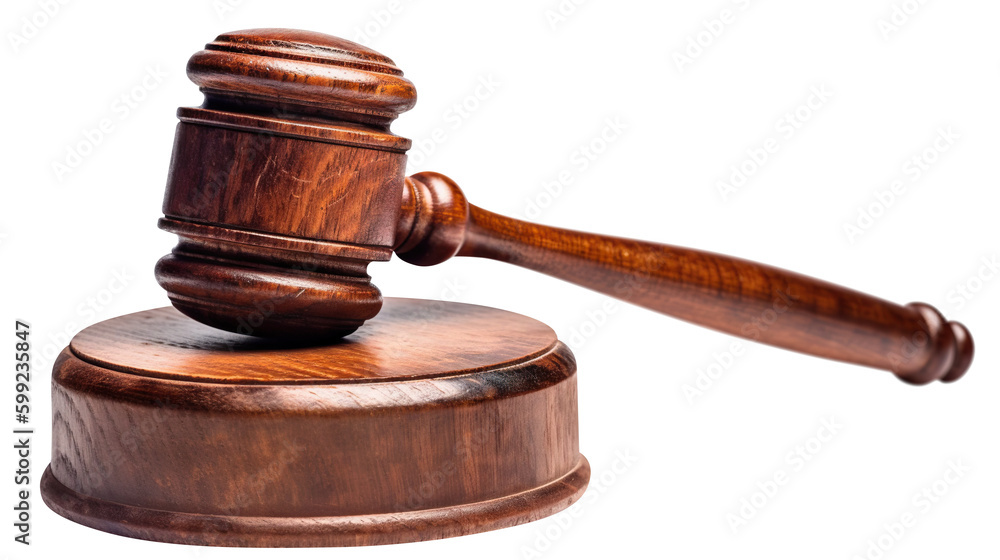 Poster wooden judge's gavel cut out