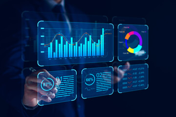 KPI key performance indicator business technology concept. Business executives use business news...