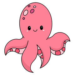 Animal sea cartoon character cute illustration