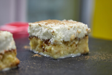 budín, postre, manzana, limón, sabroso, dulce, rico, apetitoso