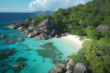 Obraz premium Beautiful tropical beach. Generative ai