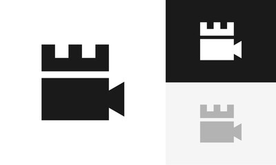 castle movie logo design vector