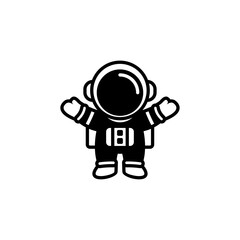 cute astronaut icon illustration vector, astronaut logo