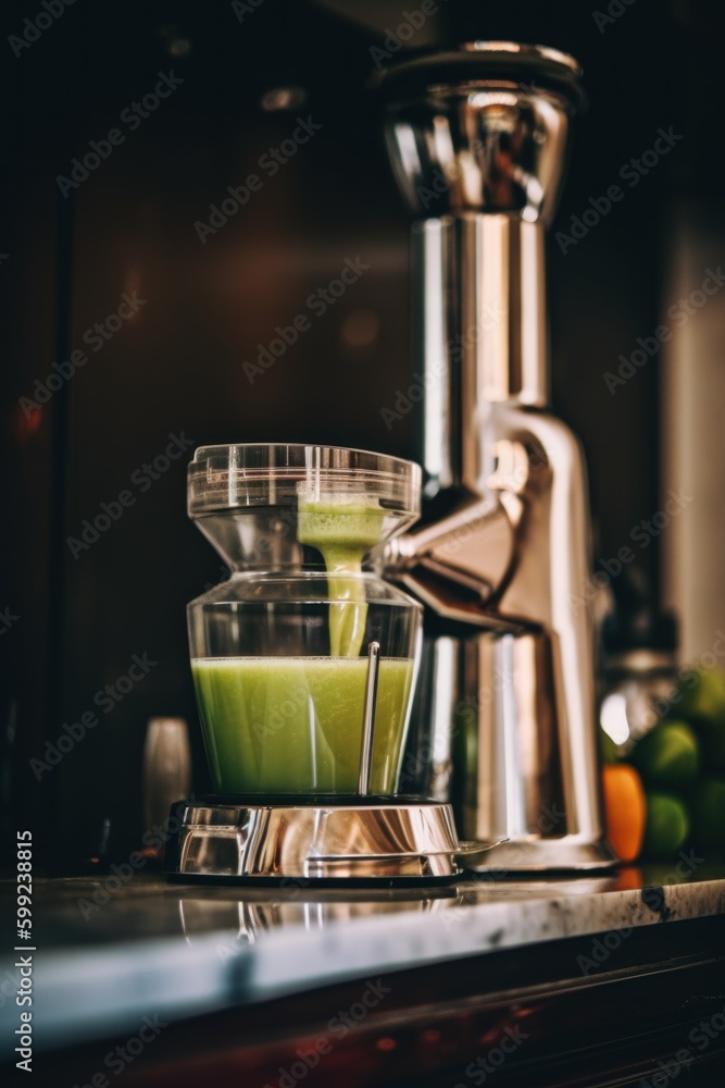 Poster a blender sitting on top of a counter next to a blender. ai generative image. generative ai
