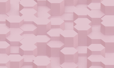3D abstract pink hexagonal background