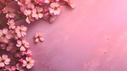 Pink Flowers on Pink Background, Image Ai Generated
