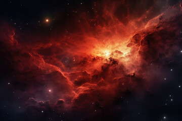 Fototapeta na wymiar Outer space nebula red sky formation
