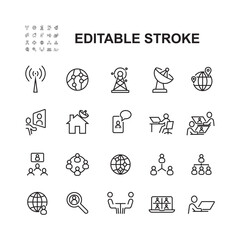 Network related vector icon set. Vector symbol isolated on white background. Simple pictogram.
