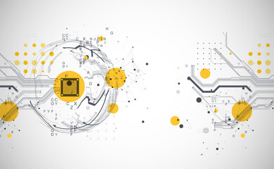 Obraz premium Abstract technology half - sphere background. Global network concept.