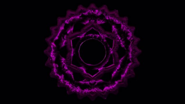 Sahasrara Chakra: Crown energy center, associated with spiritual connection, consciousness, and enlightenment. Violet color, often used in chakra healing and VJ loops. Purple chakra healing color