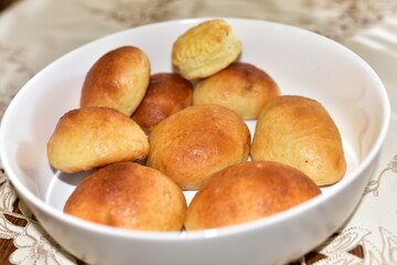 homemade buns with apples and sugar