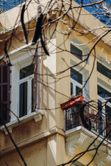 Fototapeta na wymiar Close-up of a typical facade in Beirut, Lebanon