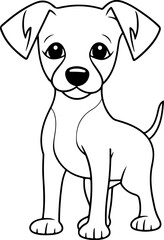 Dog vector illustration. Coloring book or page for children