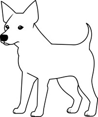 Dog vector illustration. Coloring book or page for children