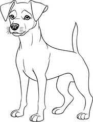 Dog vector illustration. Coloring book or page for children