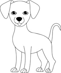 Dog vector illustration. Coloring book or page for children
